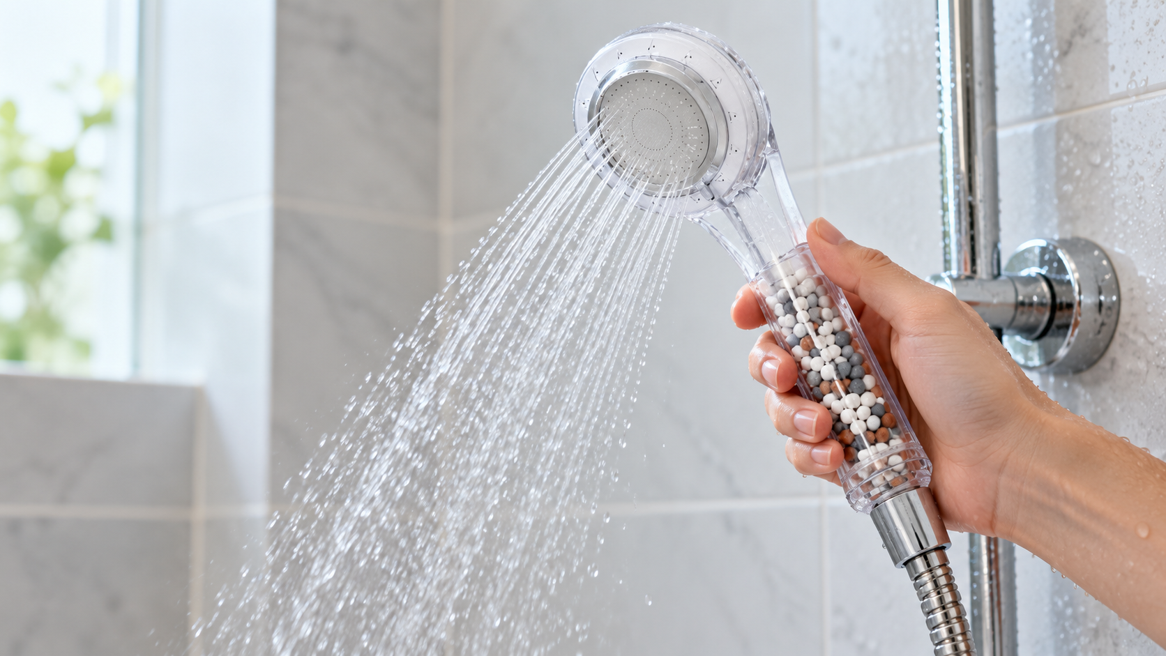 Douchette Eco2-Douche illustrant un diagnostic de pression de douche faible